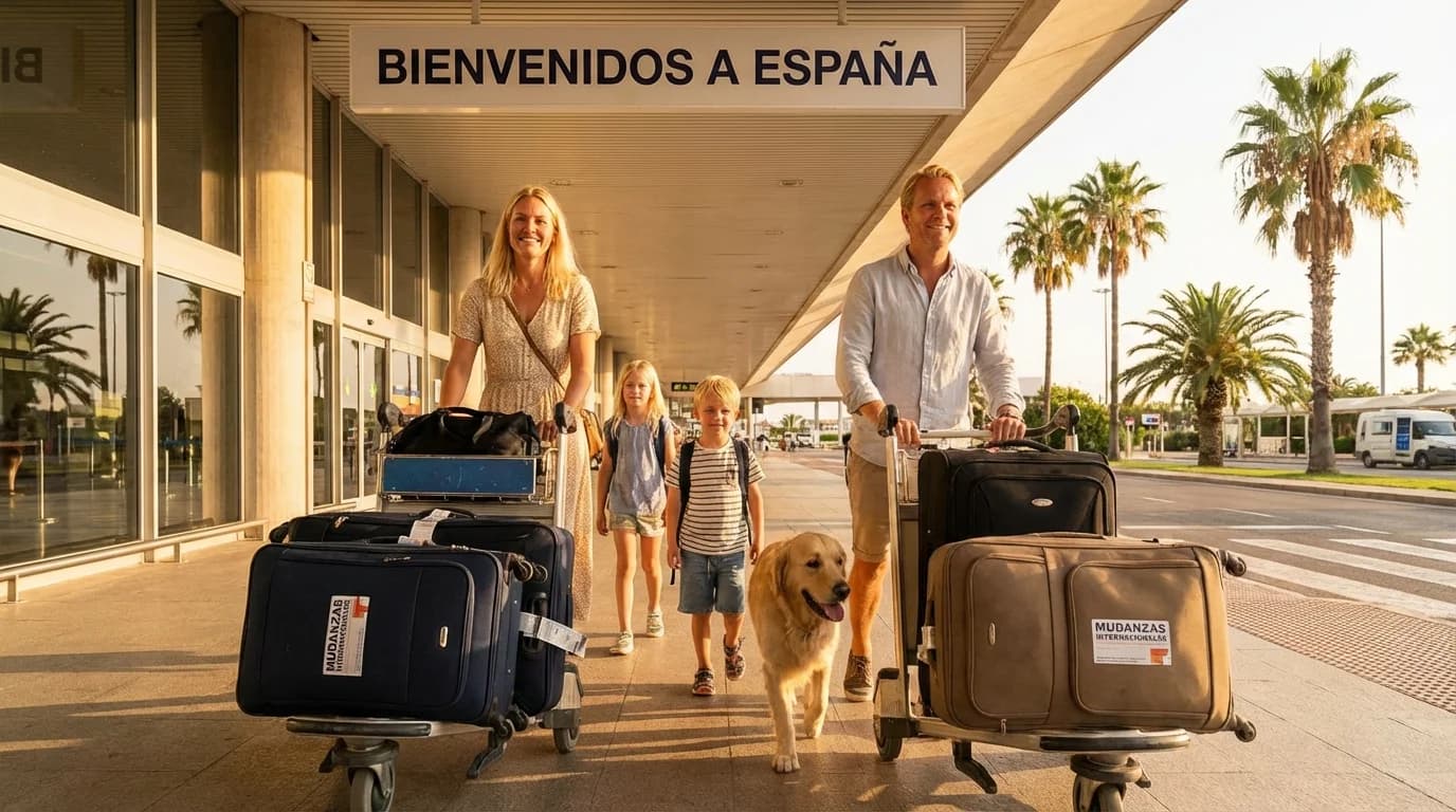 Svenskt par dricker kaffe på terrass med havsutsikt längs Costa Blanca, Spanien