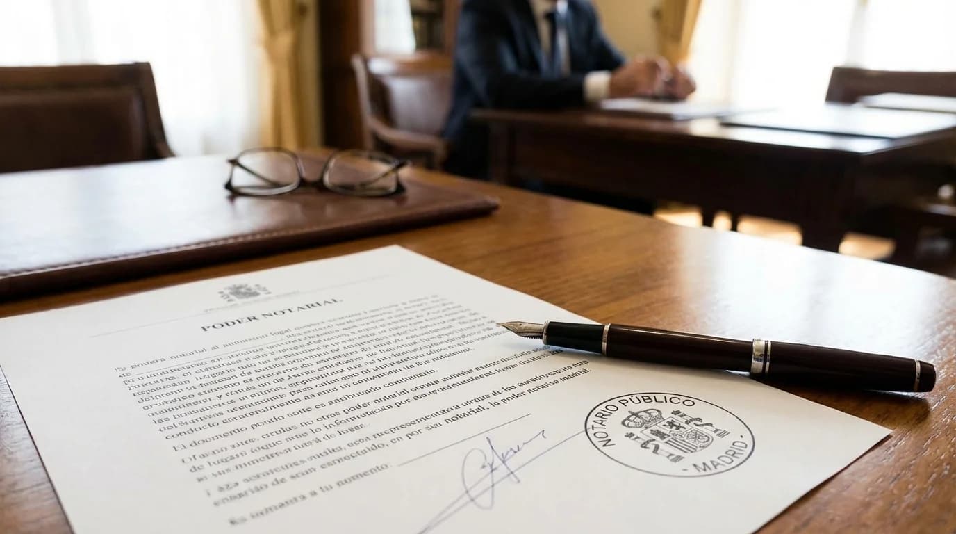 Notarie i Spanien stämplar fullmaktsdokument med apostille-stämpel, Costa Blanca